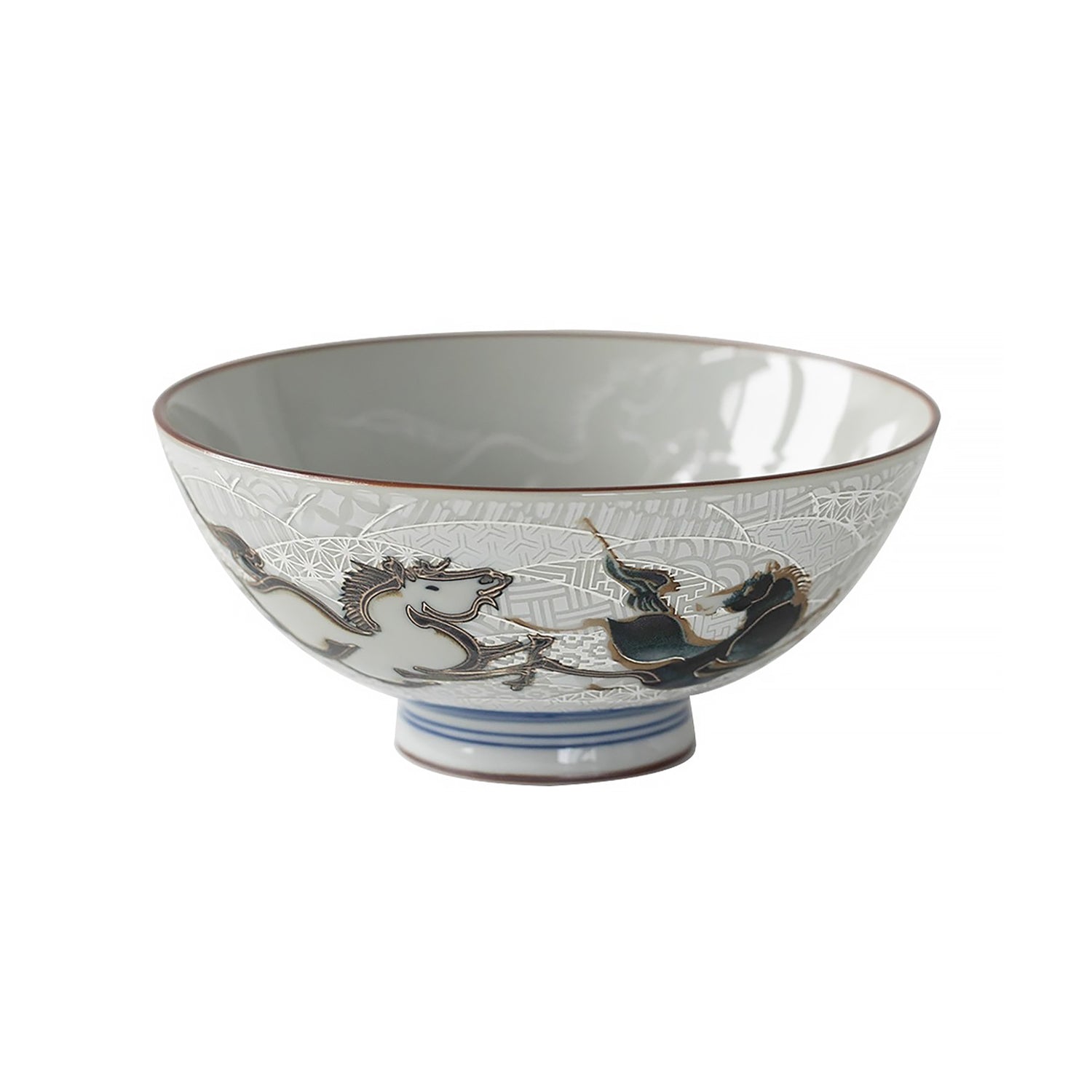 Bol Mino-yaki avec motif bonheur en relief