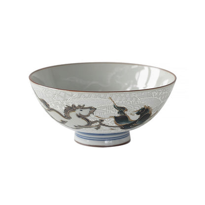 Bol Mino-yaki avec motif bonheur en relief