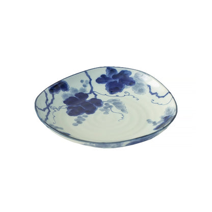 Vaisselle Minoyaki à motif bleu indigo “Kasuri”