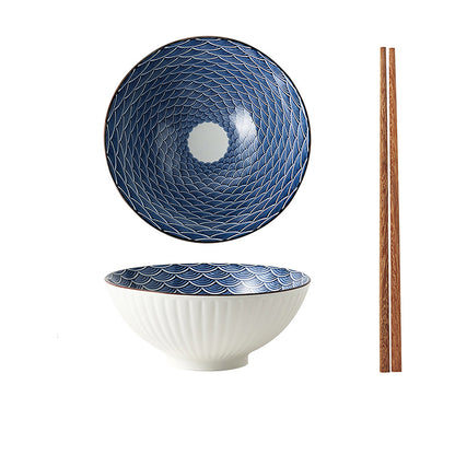 Bol à ramen en céramique au style rétro japonais