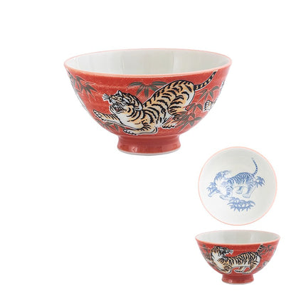 Bol en Céramique Minoyaki avec motif tigre