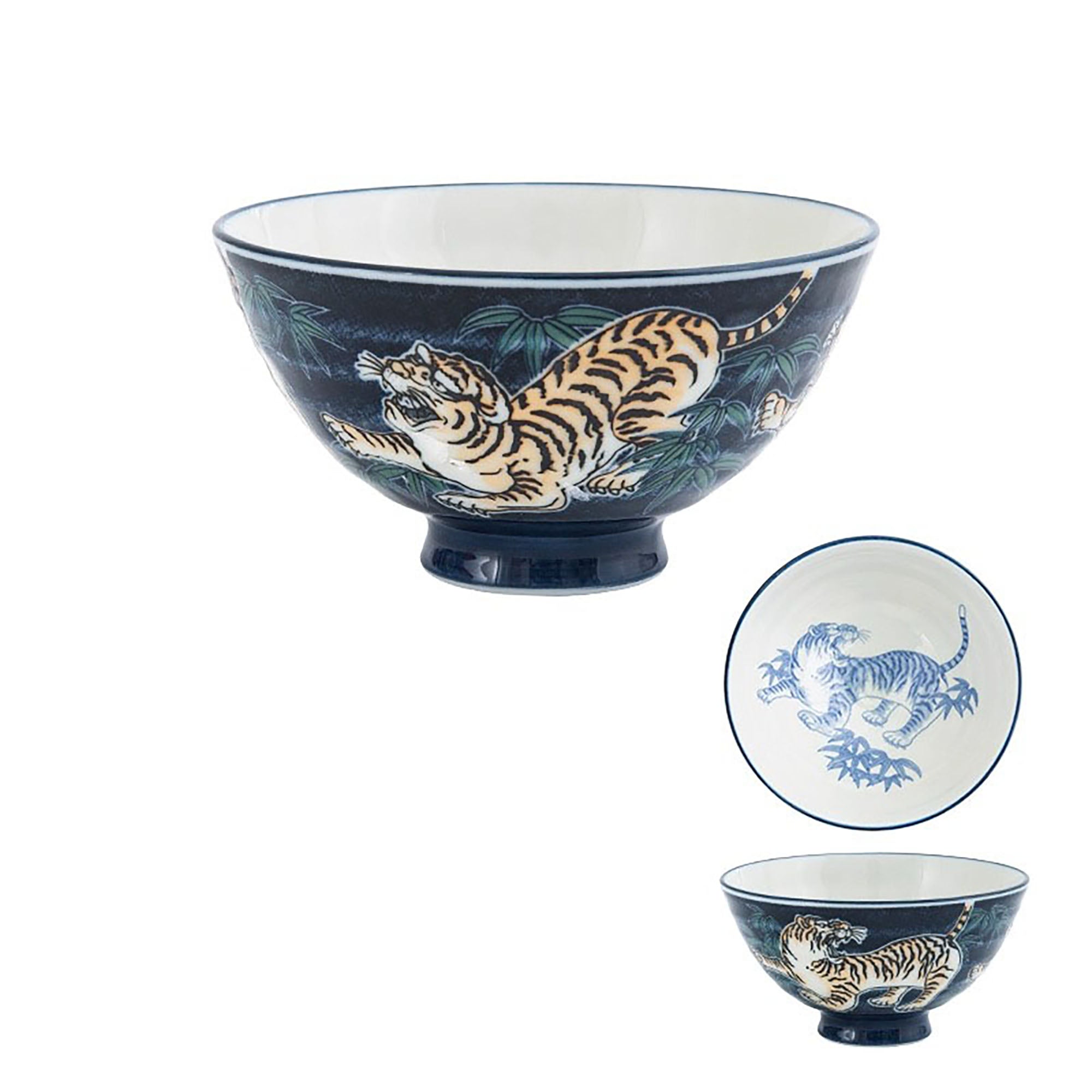 Bol en Céramique Minoyaki avec motif tigre
