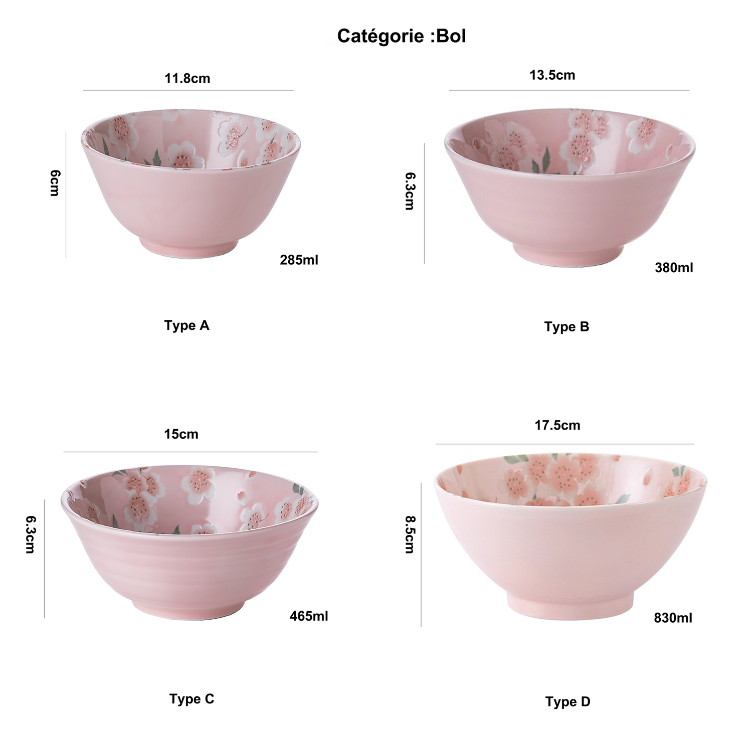 Bol avec motif romantique sakura