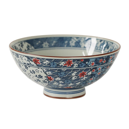 Bol en céramique japonaise Mino-yaki avec motifs sakura &amp; vague