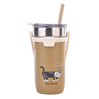 Bouteille isotherme Kusuguru avec paille