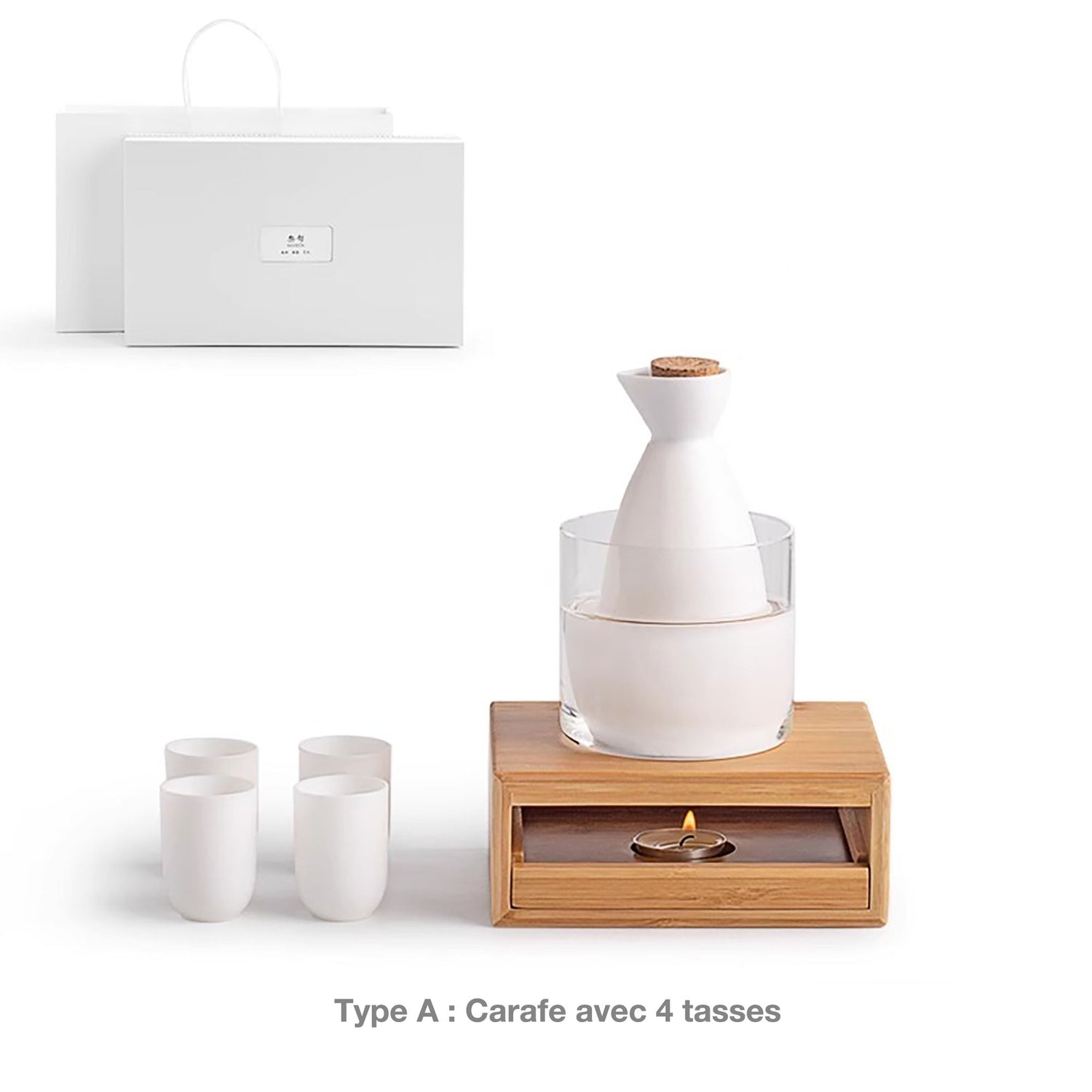 Carafe à saké de style minimaliste japonais en porcelaine blanche