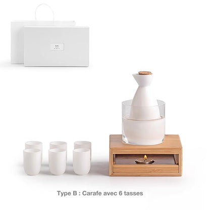 Carafe à saké de style minimaliste japonais en porcelaine blanche