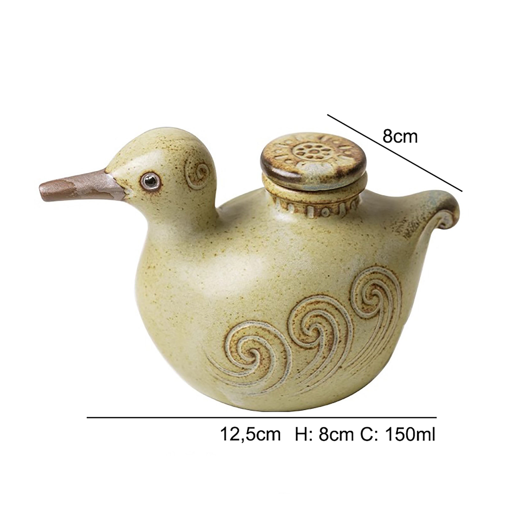 Saucière en céramique Yakimono avec mignon design oiseau