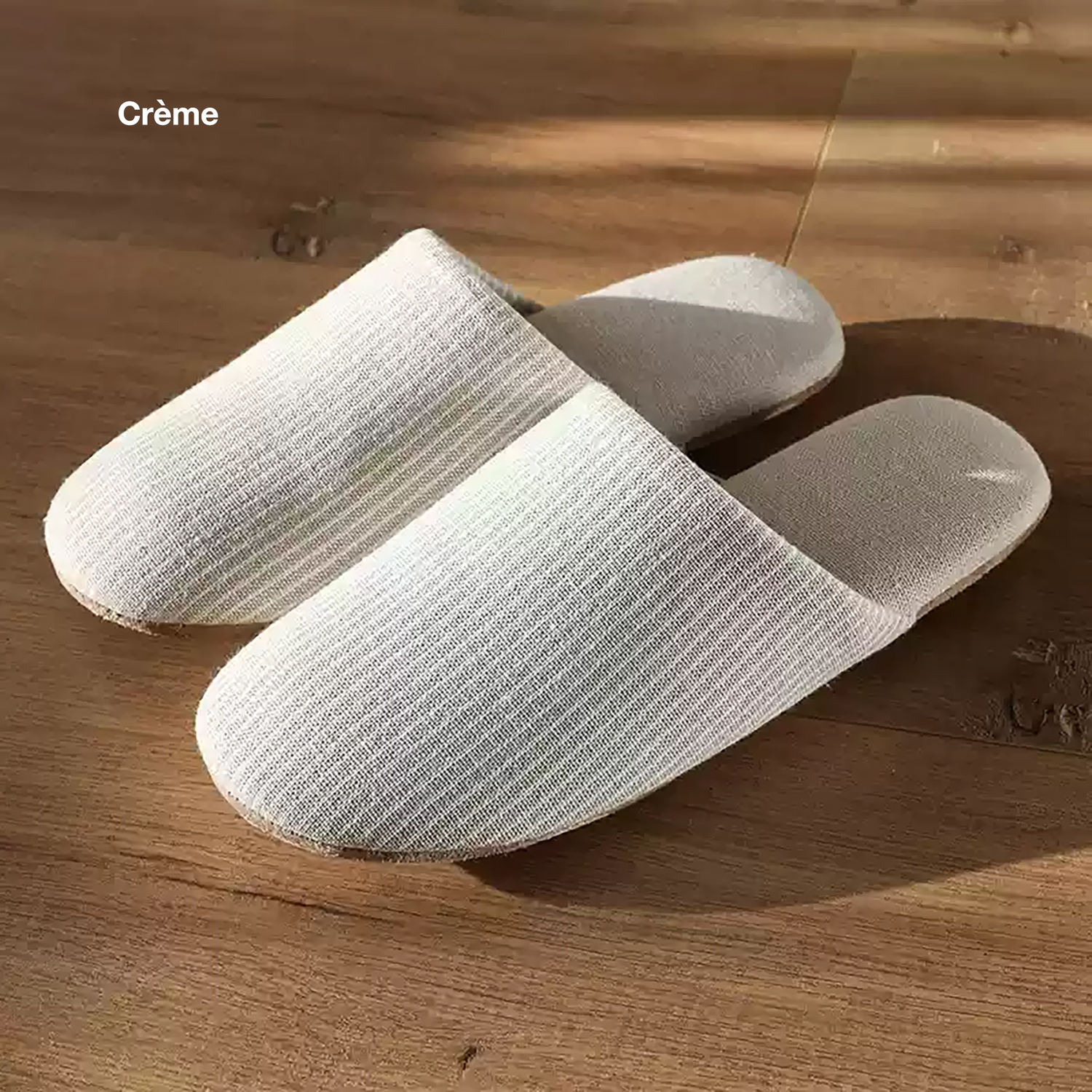 Chaussons en lin et coton à bout fermé