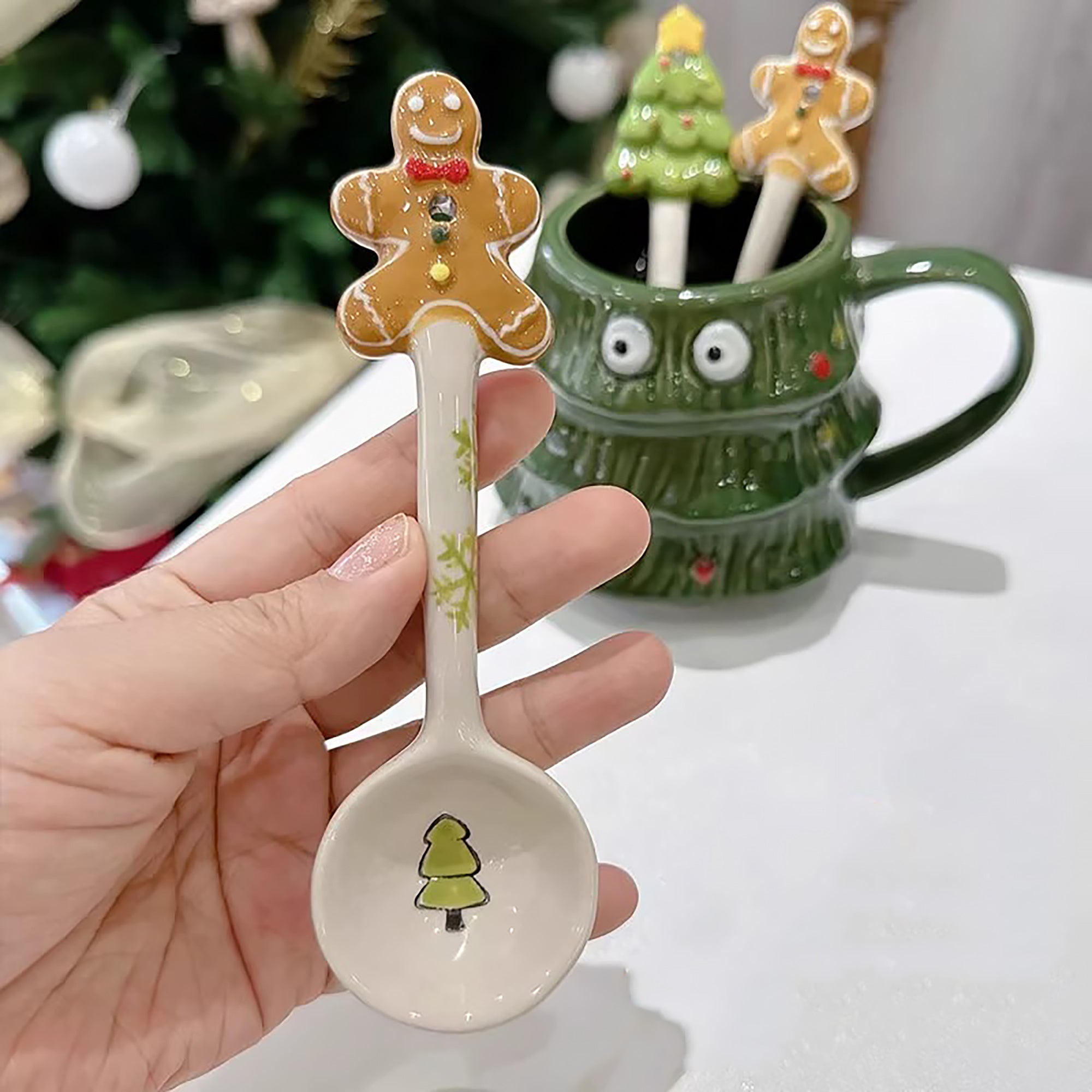 Cuillère en céramique de Noël 