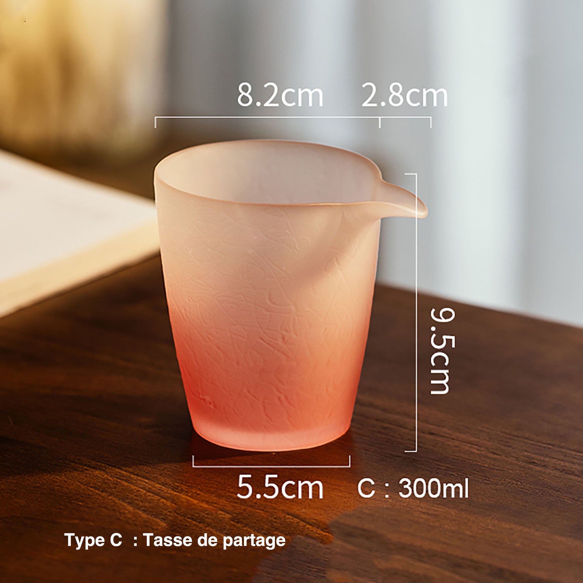 Ensemble de Gai wan en verre dépoli rose