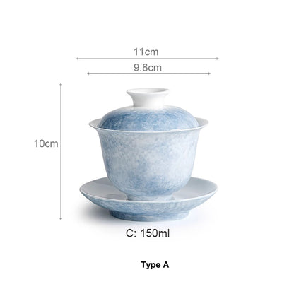 Gaiwan en porcelaine en Série &quot;Papillon et Fleurs&quot;