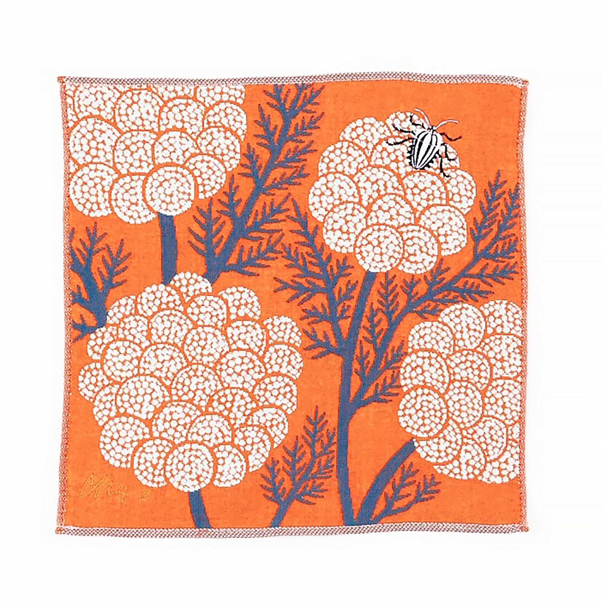 Serviette japonaise brodée en coton