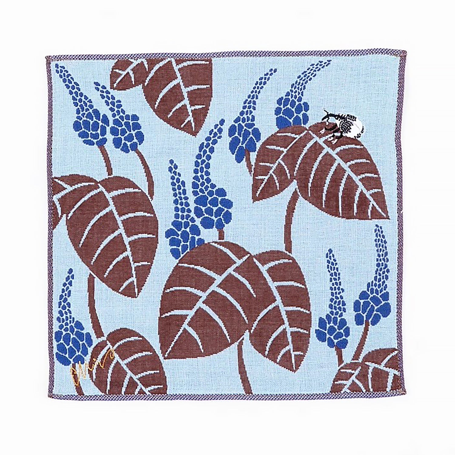 Serviette japonaise brodée en coton