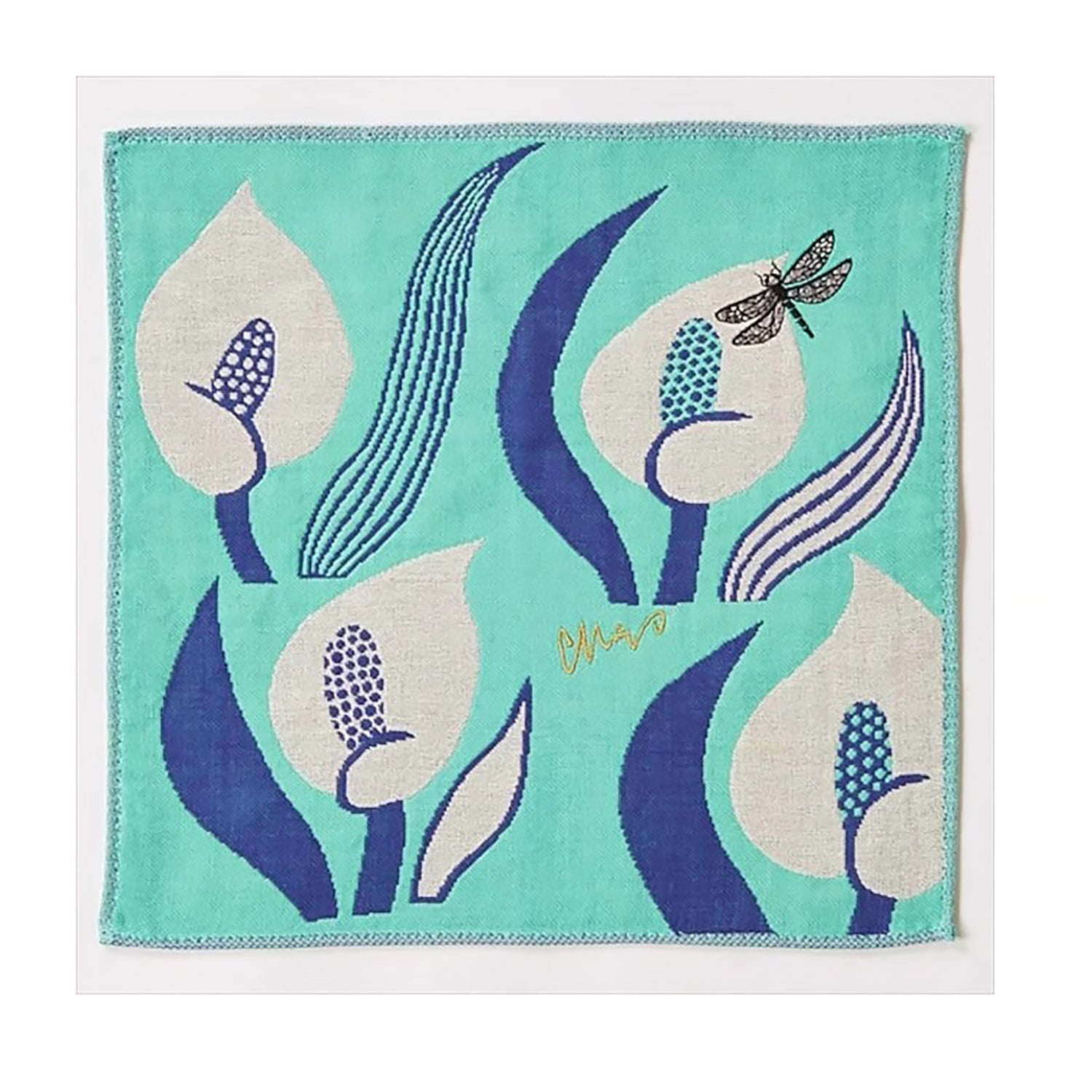 Serviette japonaise brodée en coton