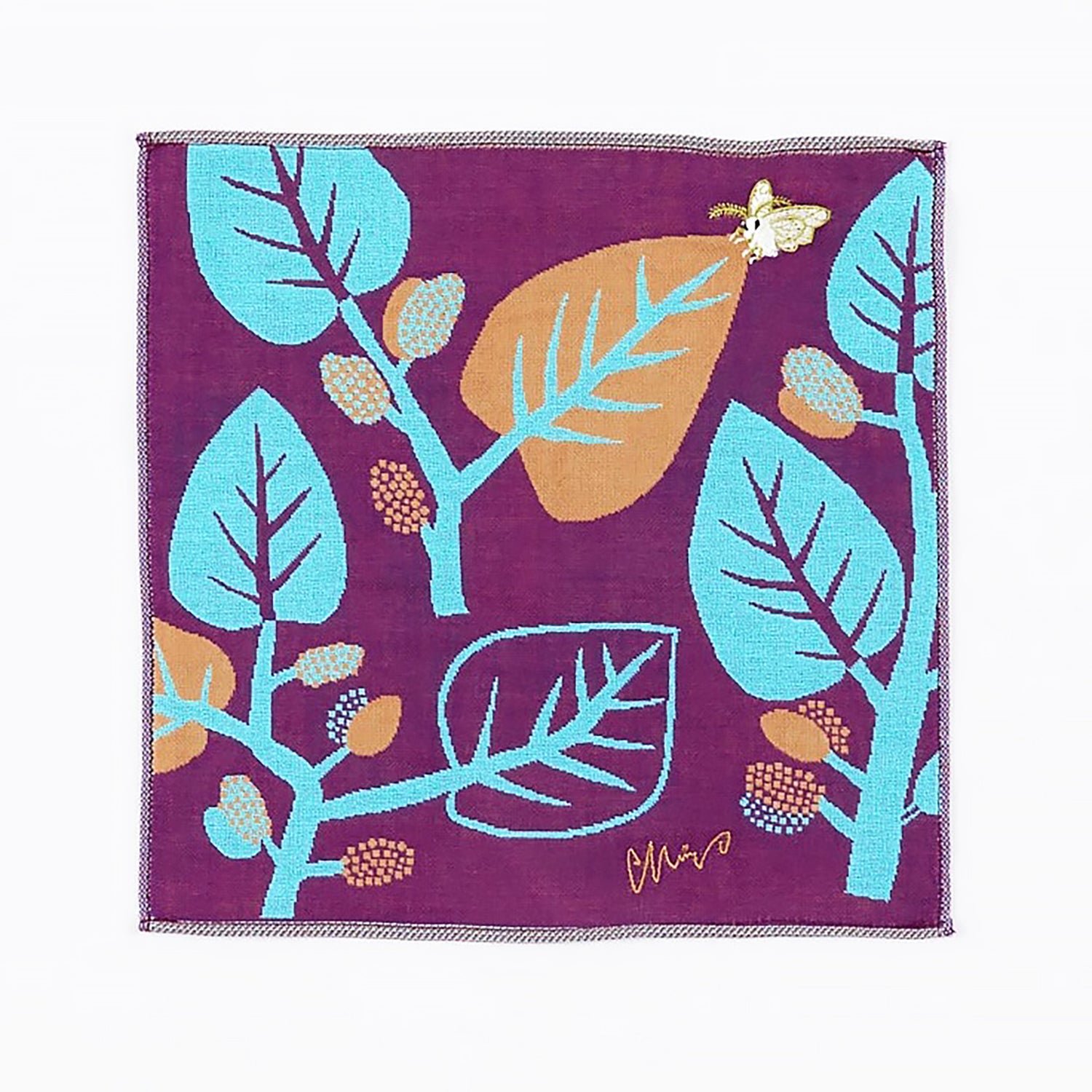 Serviette japonaise brodée en coton