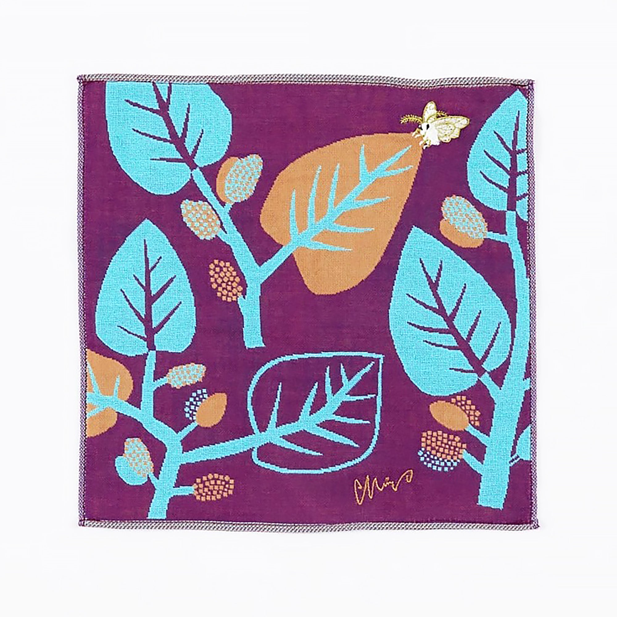 Serviette japonaise brodée en coton