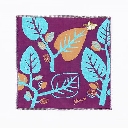 Serviette japonaise brodée en coton