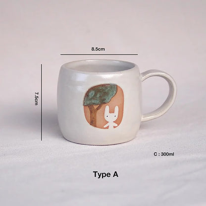 Mug en Céramique avec motif &quot;Amitié des Petits Lapins&quot;