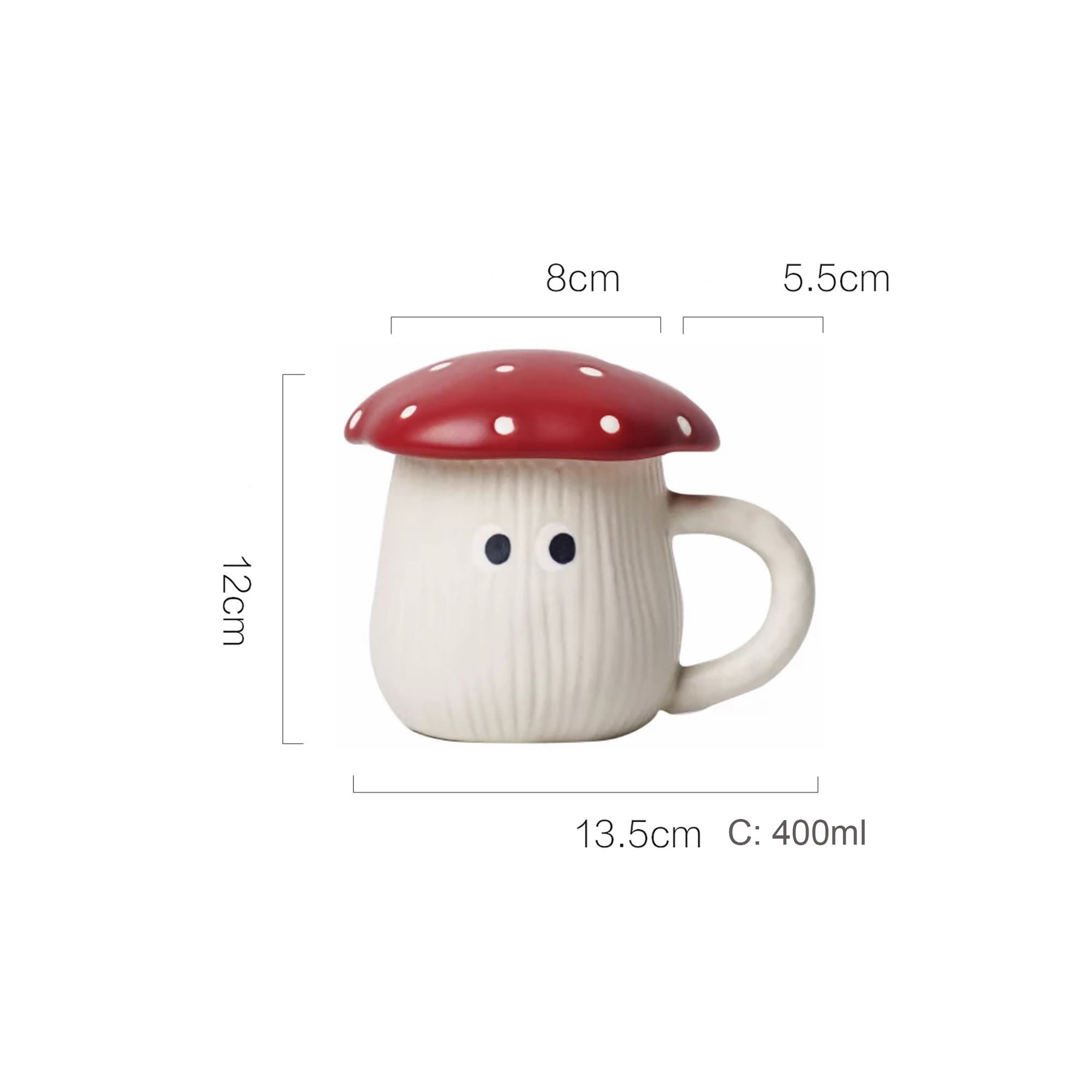 Mug en céramique en forme de champignon féérique