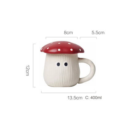 Mug en céramique en forme de champignon féérique