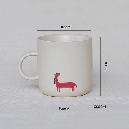 Mug couple en Céramique avec motif &quot;Petit Cheval Rouge&quot;