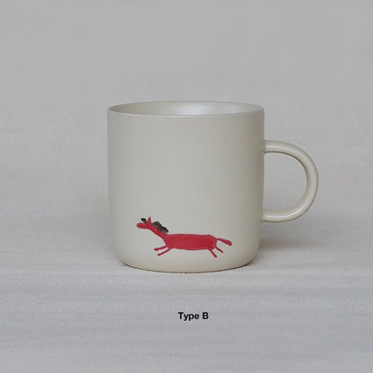 Mug couple en Céramique avec motif &quot;Petit Cheval Rouge&quot;