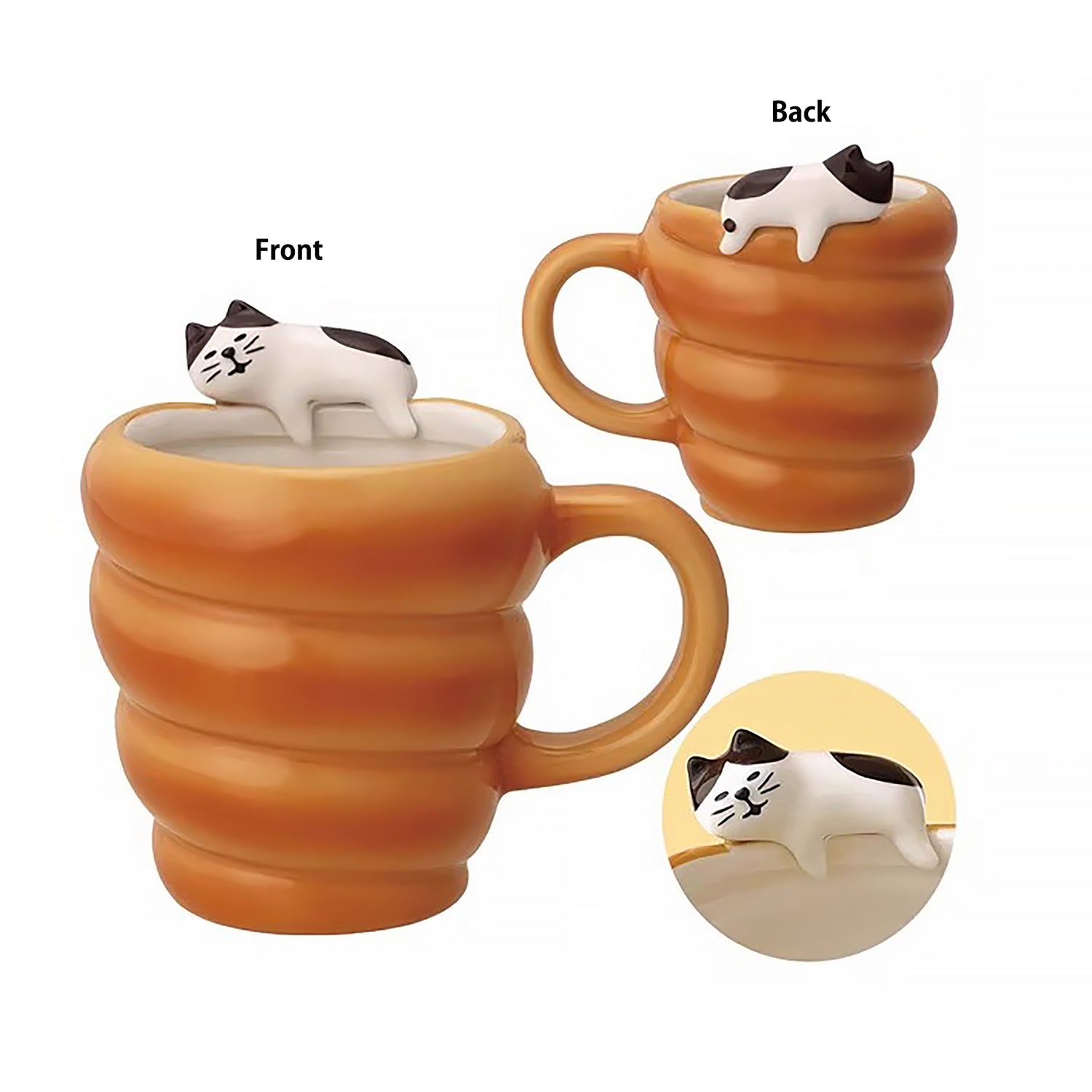 Mug en céramique en forme pain avec chat décoratif
