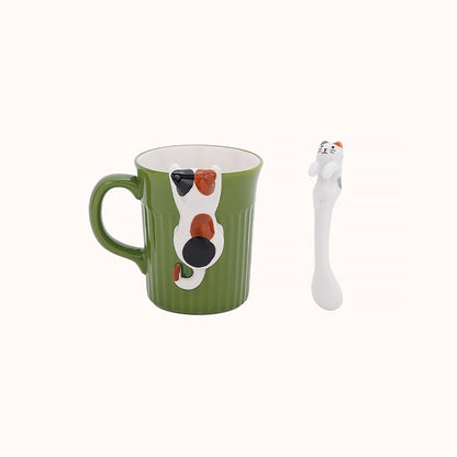 Mug en céramique avec mignon chat en relief