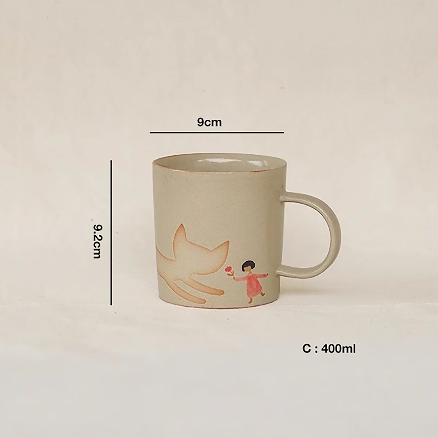 Mug en Céramique avec motif &quot;Jeux de Chat et Fille&quot;