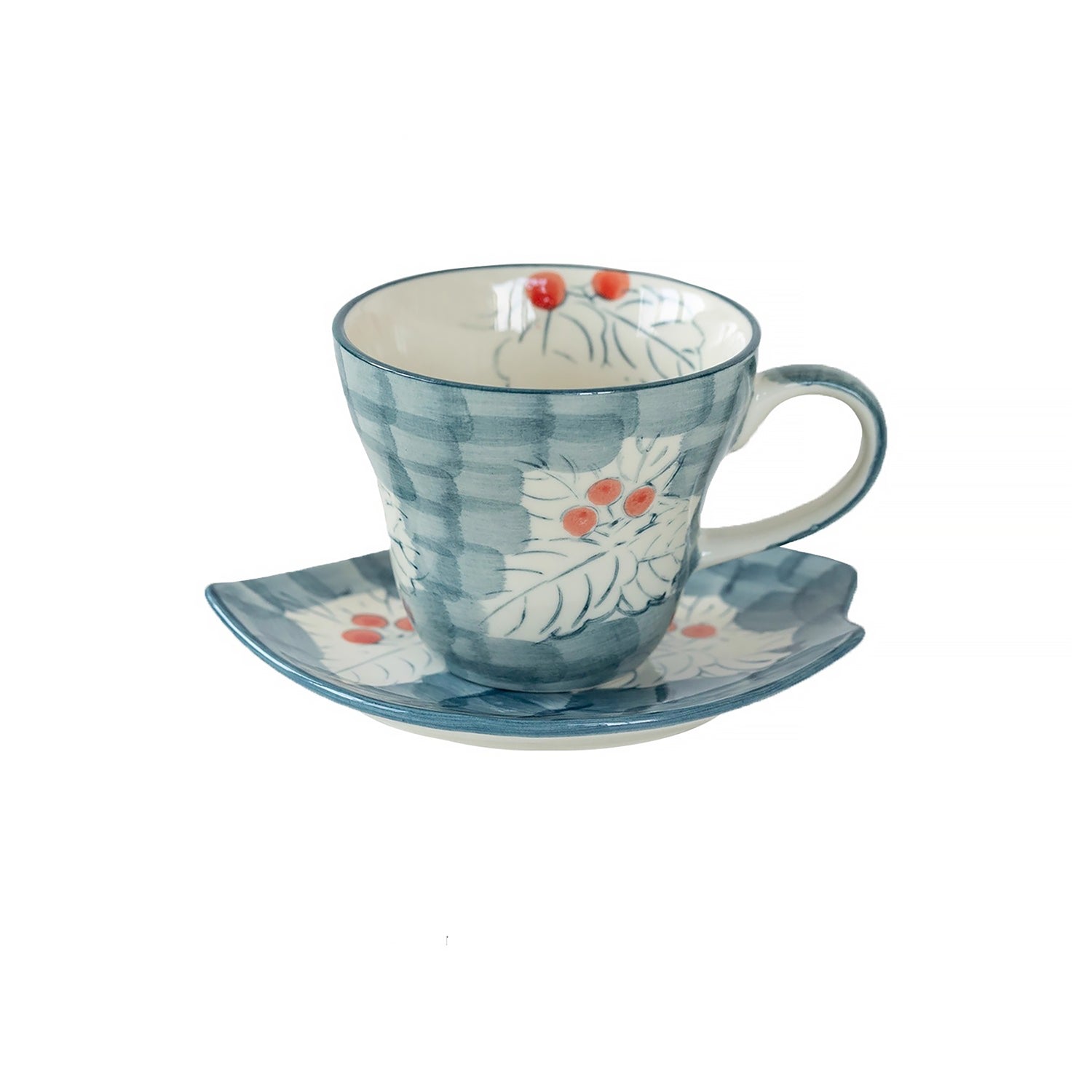 Tasse et soucoupe en céramique Seto-yaki 