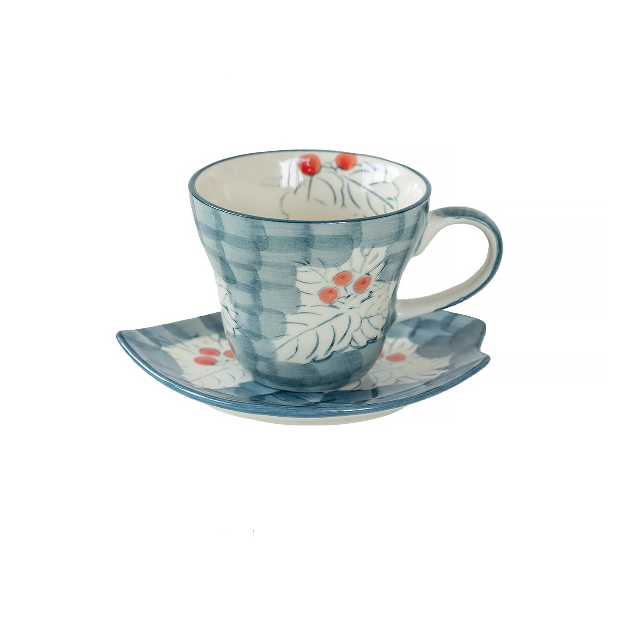 Tasse et soucoupe en céramique Seto-yaki 
