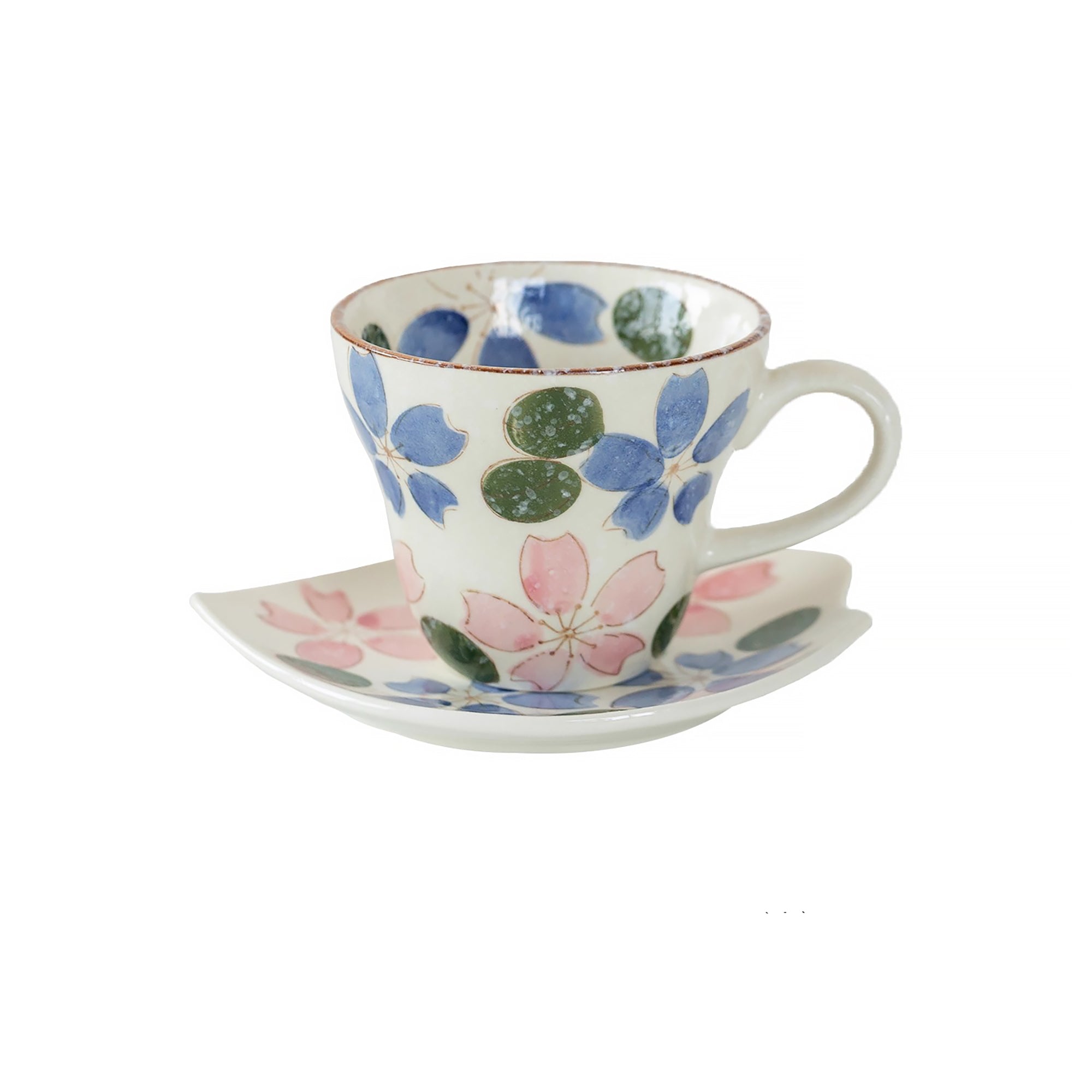 Tasse et soucoupe en céramique Seto-yaki 