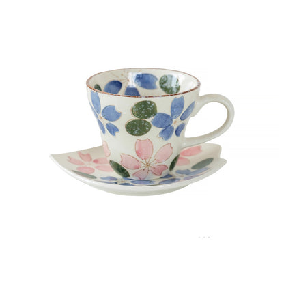 Tasse et soucoupe en céramique Seto-yaki 