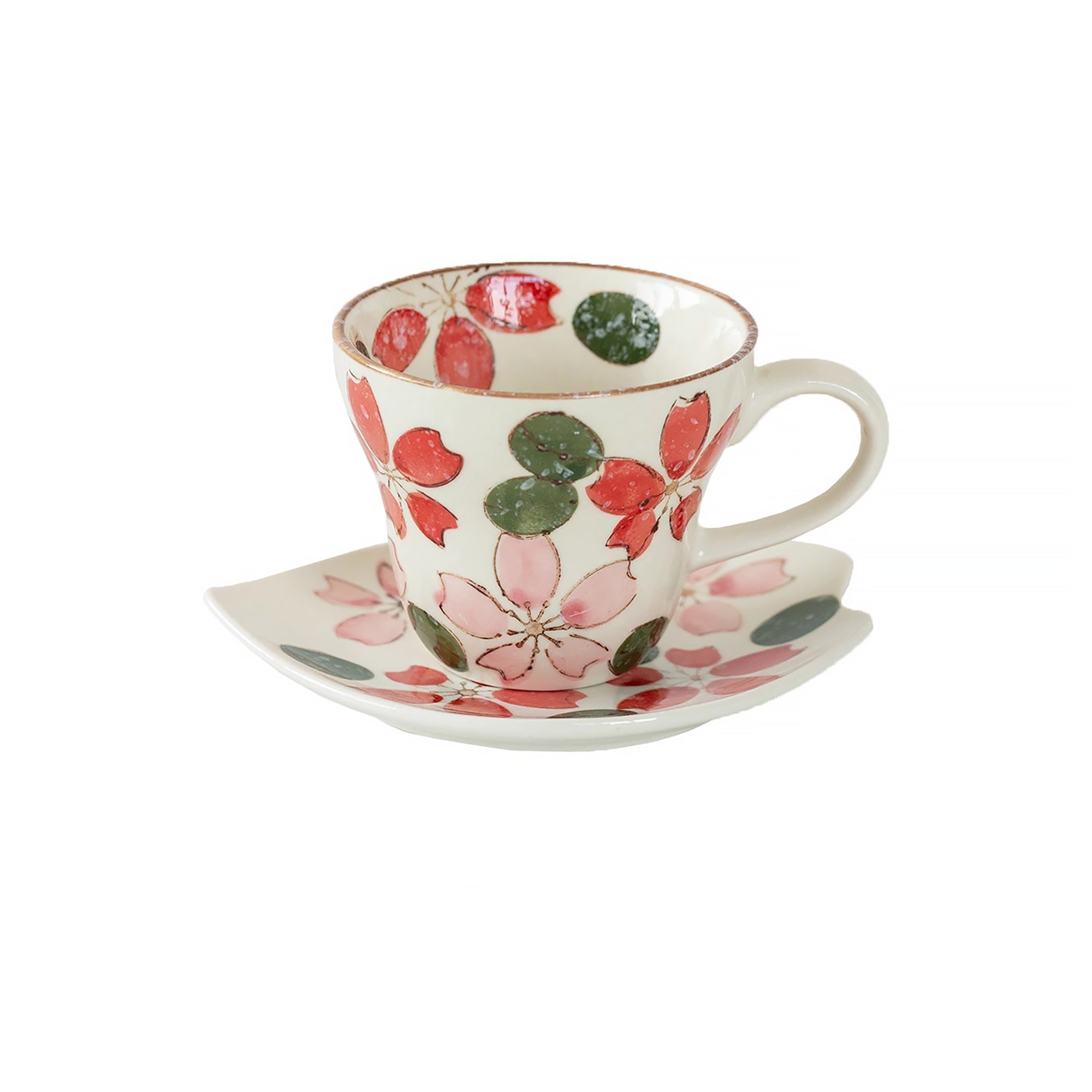 Tasse et soucoupe en céramique Seto-yaki 