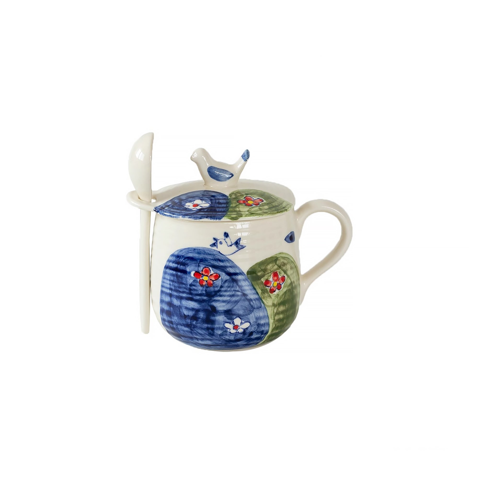 Mug en céramique Mino-yaki avec cuillère