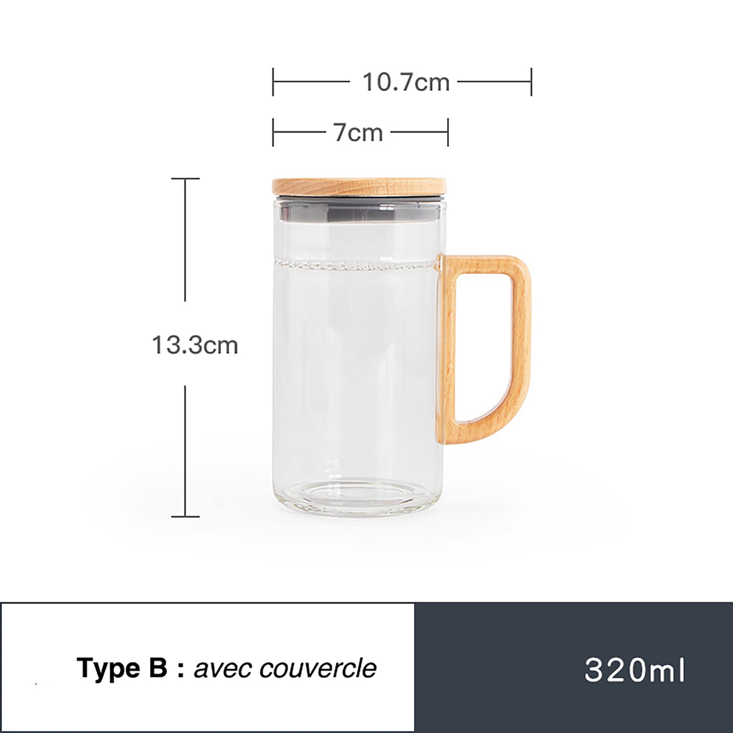 Mug à thé en verre avec filtre à thé