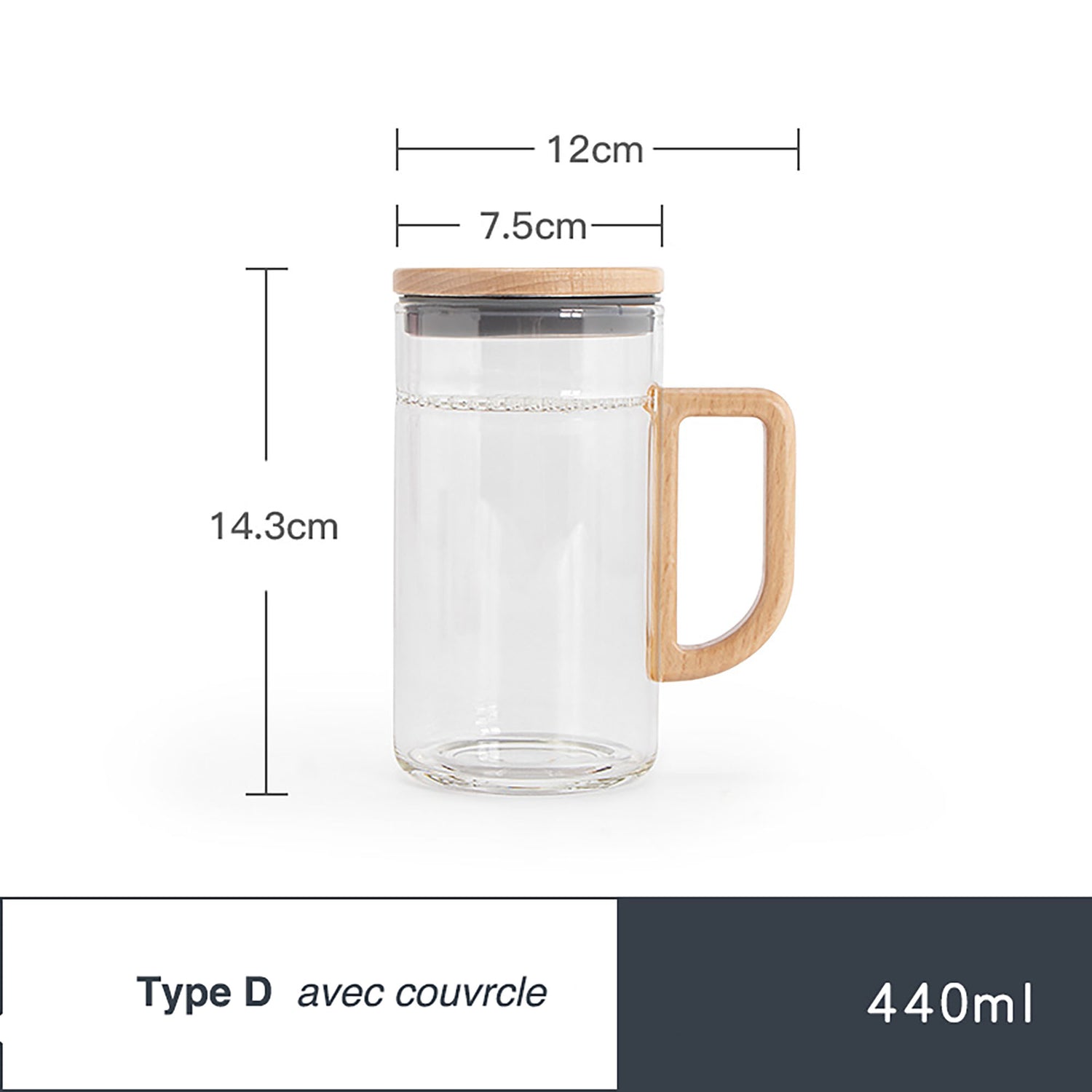 Mug à thé en verre avec filtre à thé