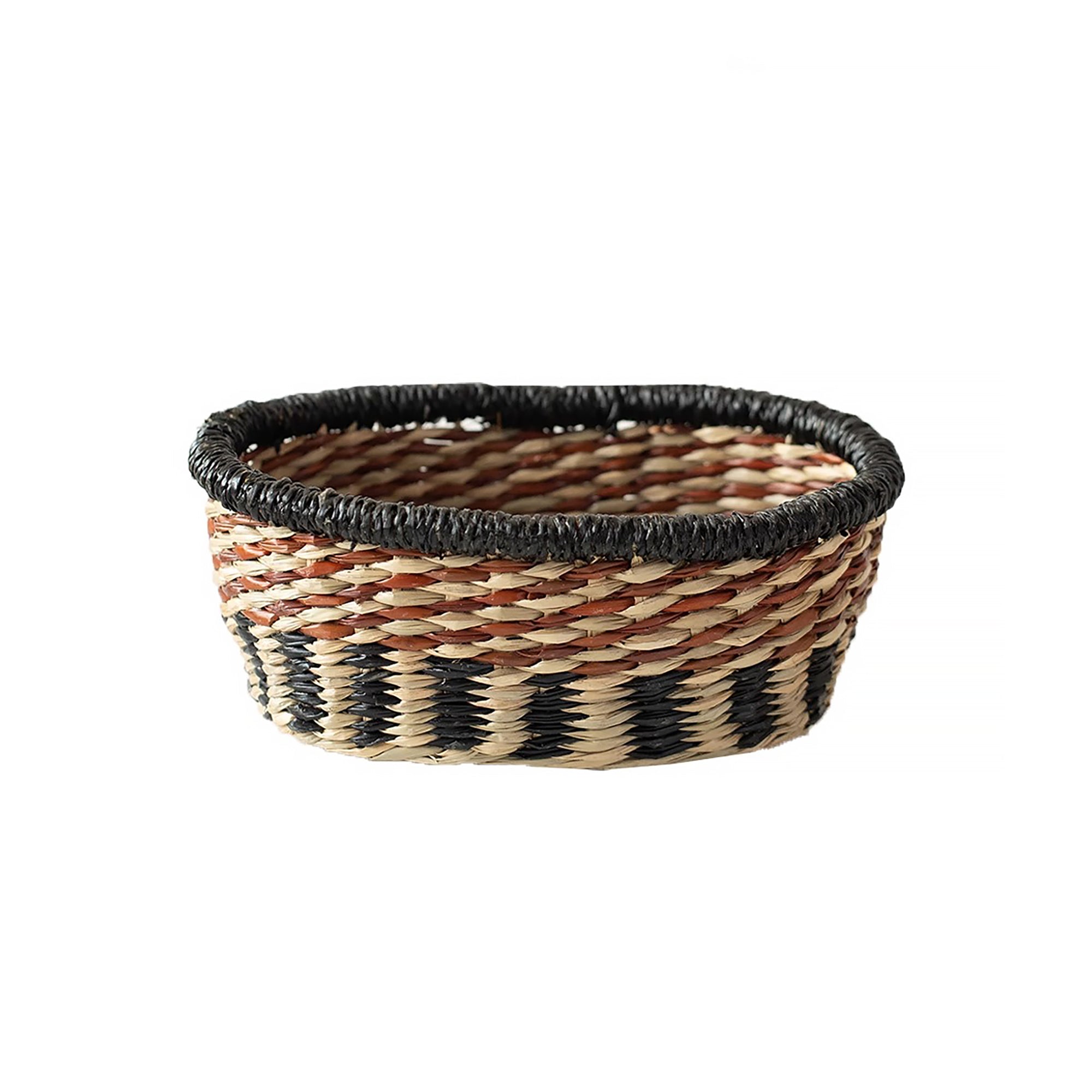Panier tressé en herbier marin naturel 
