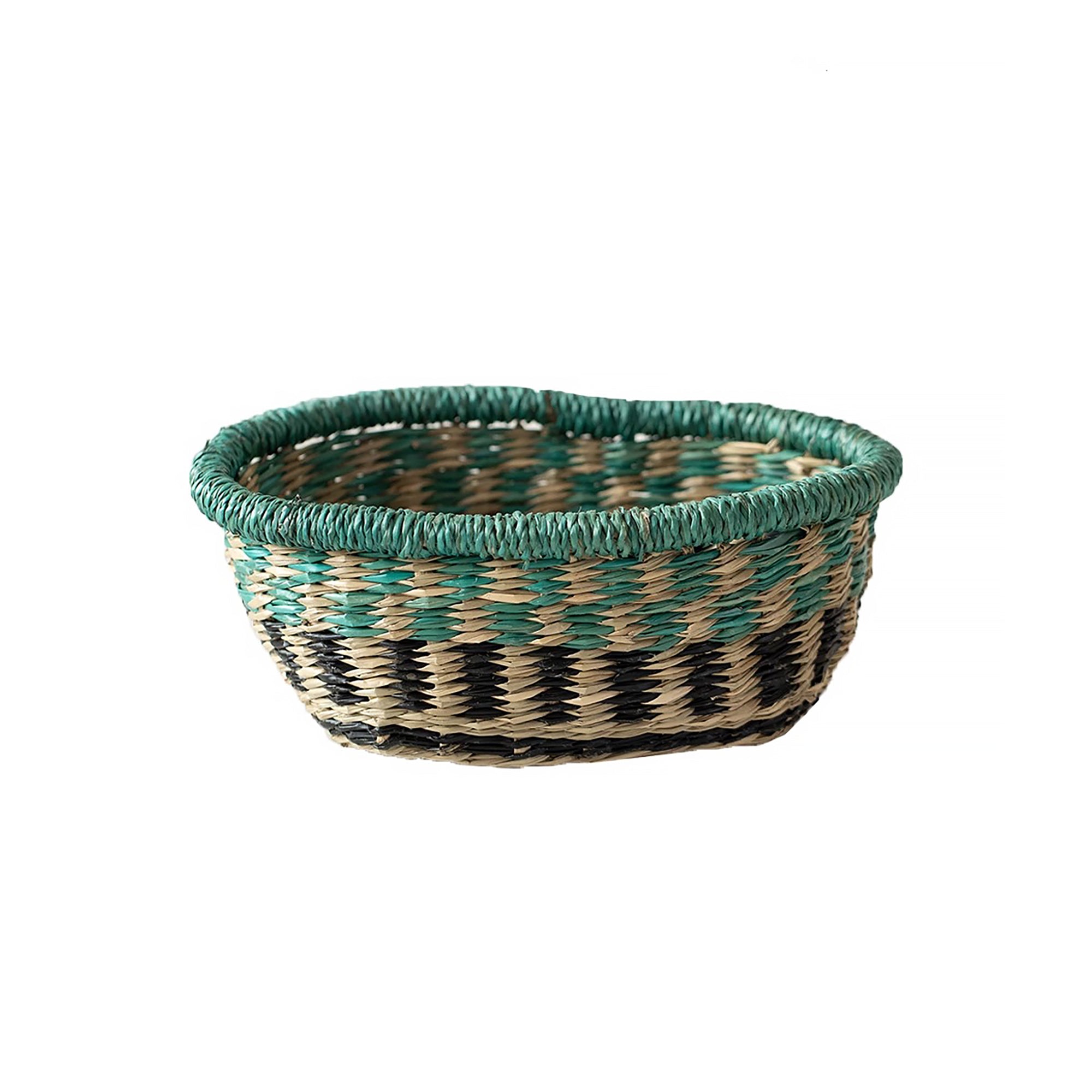 Panier tressé en herbier marin naturel 
