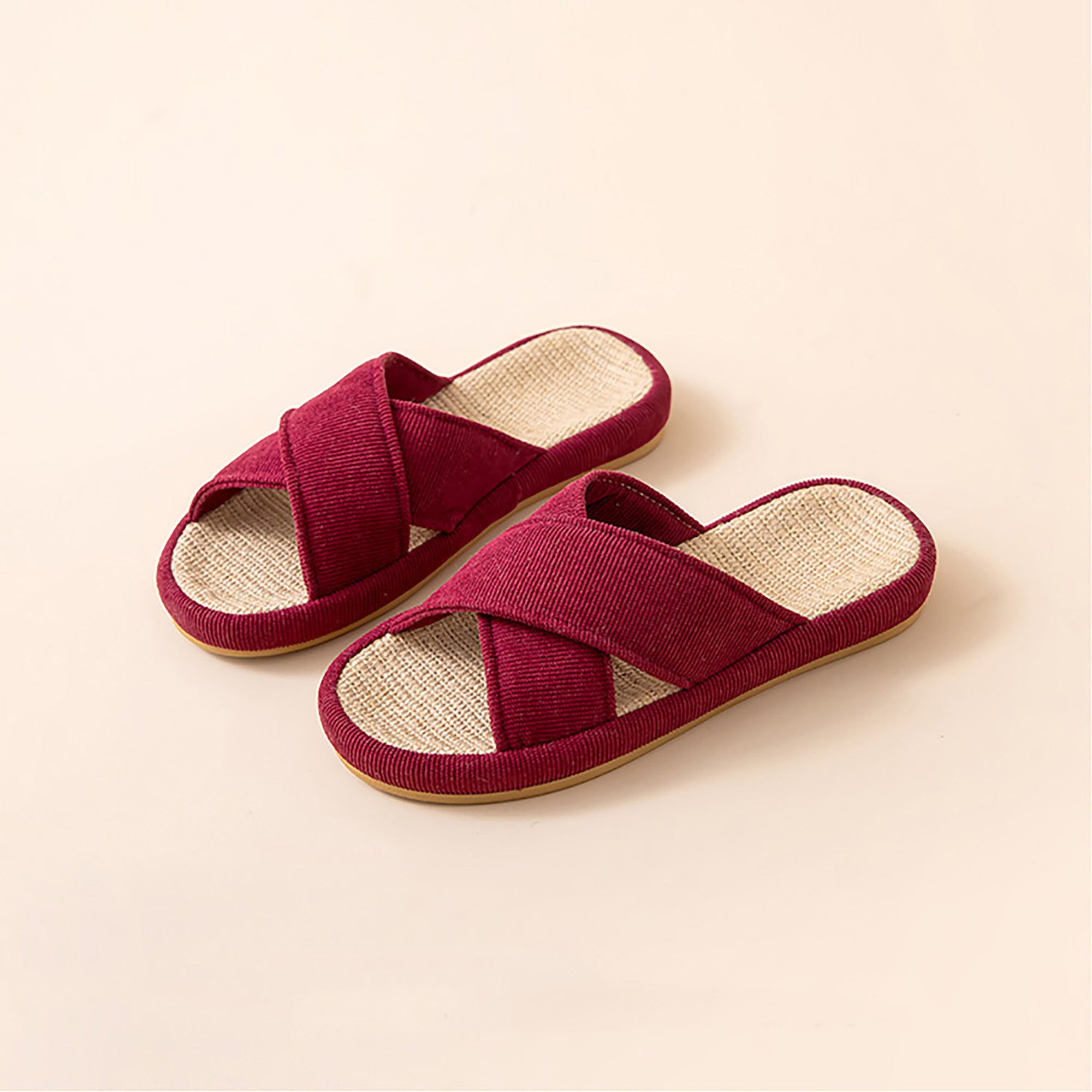 Mules aus Leinen und Baumwolle