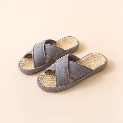 Mules aus Leinen und Baumwolle