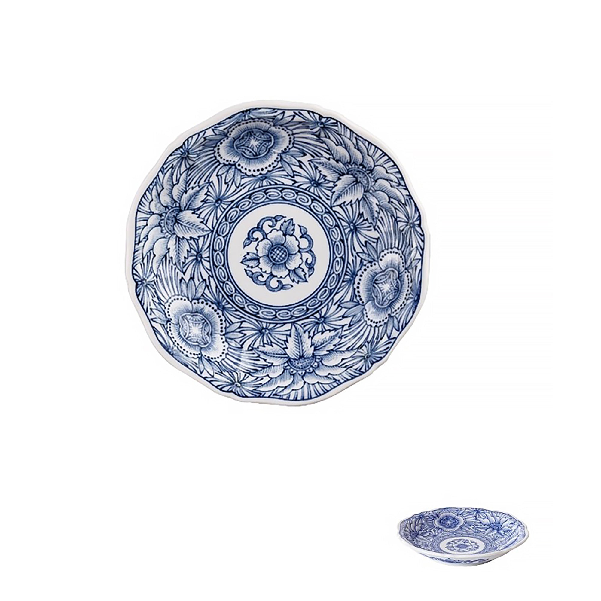 Assiette ronde à motifs floraux Rintrindo