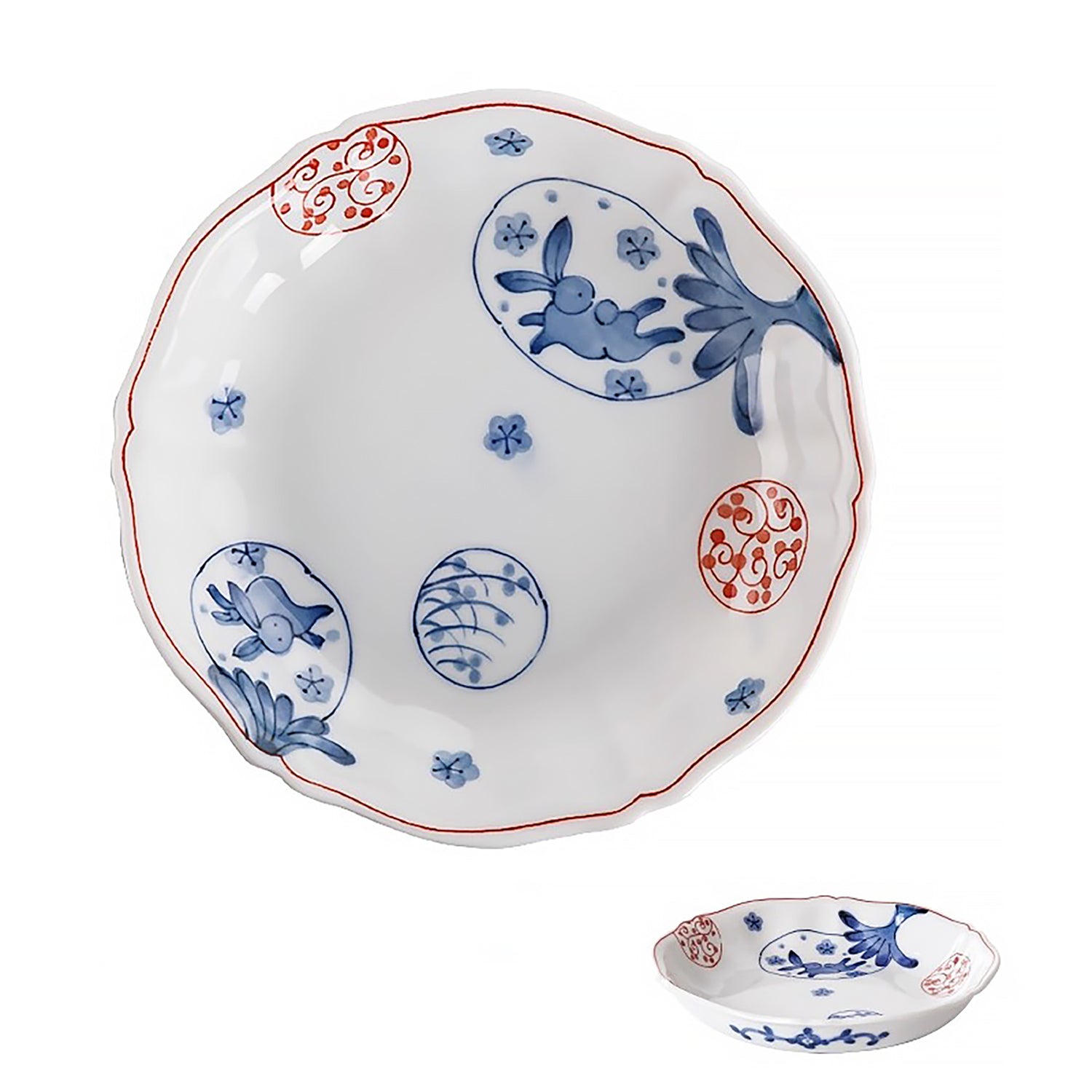 Assiette ronde à motifs floraux Rintrindo