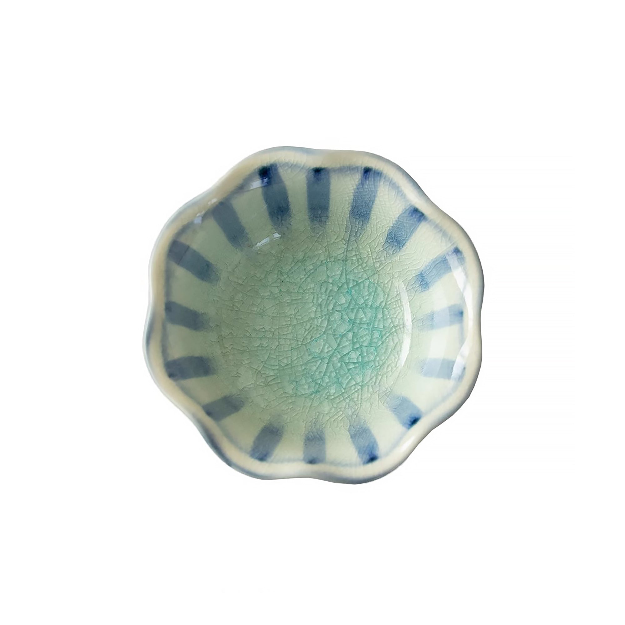 Bol Minoyaki craquelé motif tokusa floral