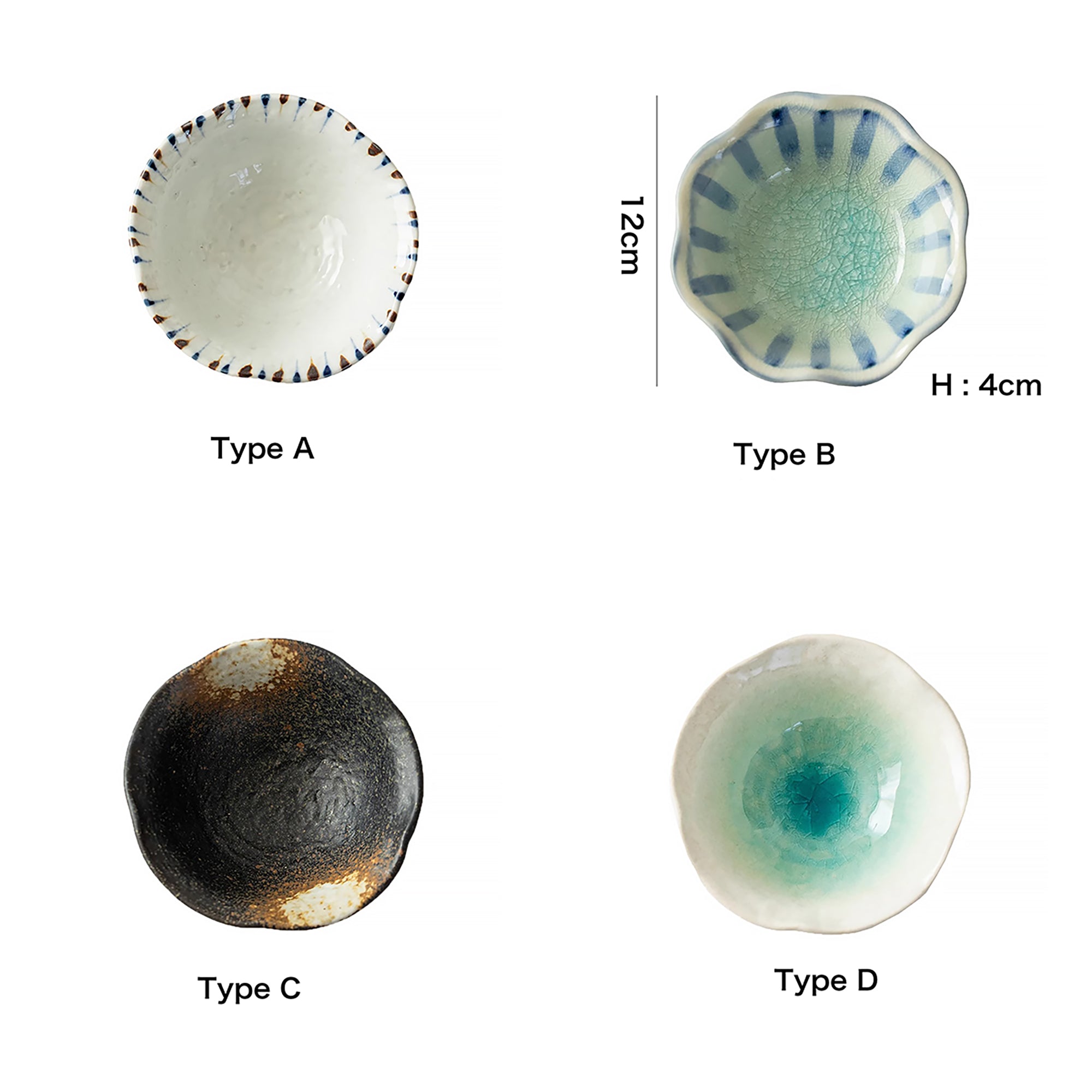 Bol Minoyaki craquelé motif tokusa floral