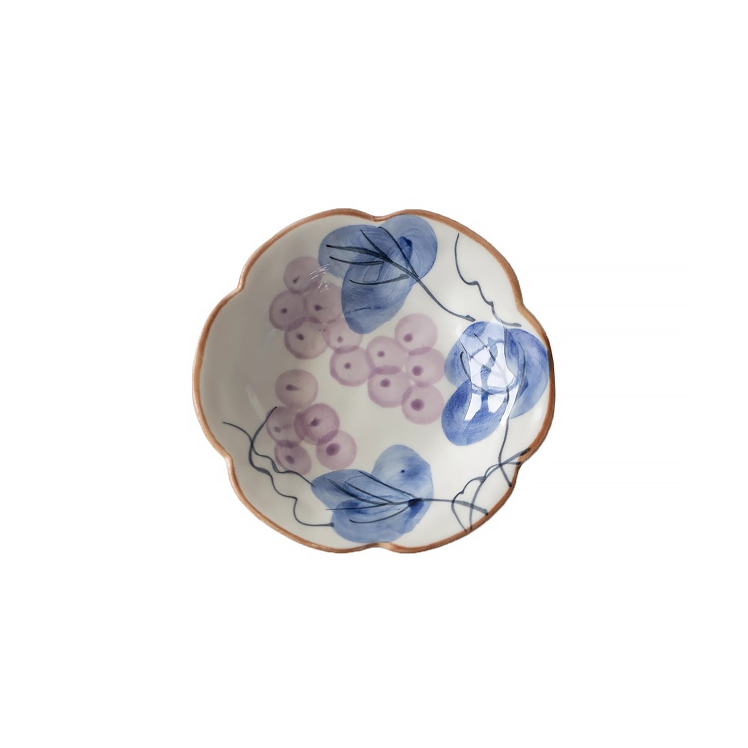Petite assiette en céramique Minoyaki en forme fleur