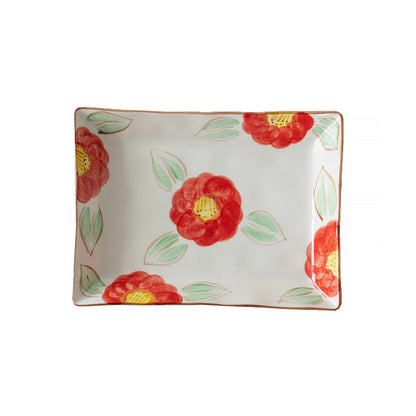 Assiette rectangulaire en céramique Minoyaki