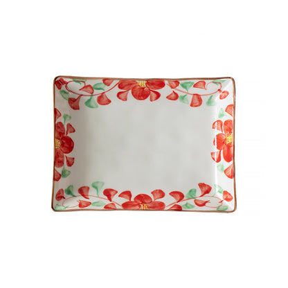 Assiette rectangulaire en céramique Minoyaki