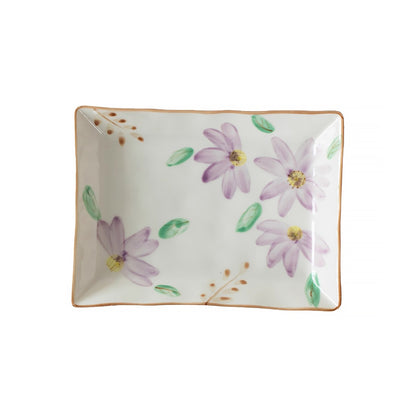 Assiette rectangulaire en céramique Minoyaki
